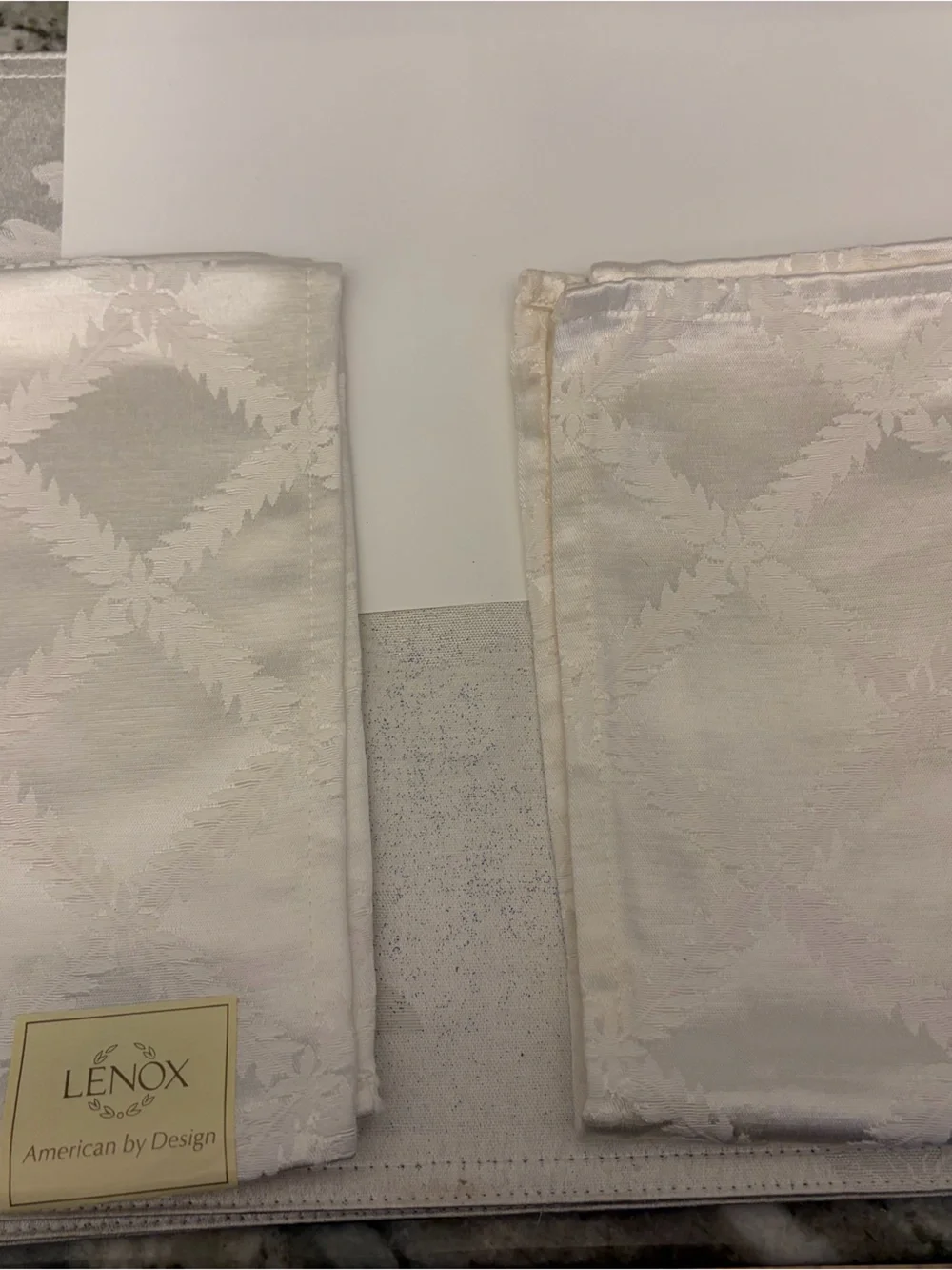 Lenox American by Design Damask Napkins 18” Square Lot of 10 Ivory White EUC